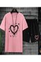 Unisex Oversize Shorts Set Short Sleeve T-Shirt Comfortable Fit Summer Casual Sports