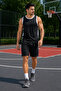 Black Men's Shorts with Zipper Pockets, Lightweight Fabric, Sporty Style - 3