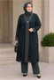 Saten Jacquard Triple Pants Suit 20989 - 3