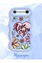 Tecno Spark Slim Compatible Case Camera Protector Blue Silicone Couple Phone Case Floral Pattern - 2