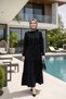 Women's Buttoned Lace Detailed Waist Tie Ayrobin Black Dress - 5