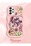 Samsung Galaxy A23 Compatible Case Camera Protector Pink Silicone Couple Phone Case Floral Pattern - 2