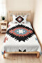 Ethnic Geometric Black Youth Room Single Pique Set-Bohemian Black 160X220Cm Quilted Bedspread - 5