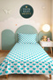Heart Turquoise Young Room Single Pique Set - Minimal White 160X220 cm Quilted Bedspread