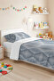 Blue Geometric Young Room Single Pique Set - Gray Modern 160X220 cm Quilted Bedspread - 6