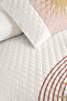 Güneş Bohem Beige Young Room Single Pique Set - Minimal 160X220 cm Quilted Bedspread - 3