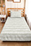 Geometric Striped Beige Young Room Single Pique Set-Modern Ecru 160X220Cm Quilted Bedspread - 4