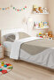 Beige Geometric Young Room Single Pique Set - Ecru Minimal 160X220 cm Quilted Bedspread - 2