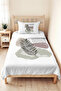 Botanik Green Minimal Single Pique Set - Geometric Anthracite Beige 160X220 cm Bedspread - 6