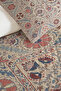 Shawl Patterned Bohemian Cream Single Pique Set - Ethnic Floral Blue Tile 160X220 cm Bedspread - 3