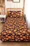 Orange Halloween Single Pique Set - Black Purple Geometric 160X220 cm Summer Bedspread - 2