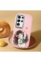 Samsung Galaxy S24 Ultra Compatible Case Camera Protector Pink Silicone Couple Phone Case Girl Patterned - 2