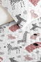 Safari Animal Kids' Room Single Pique Set - Nordic Gray 160X220 cm Quilted Bedspread - 3