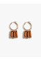 Steel Mixed Beaded Charm Hoop Earrings - X Melis Ağazat