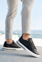Men's Genuine Leather Striped Casual Sneaker