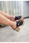 Women's Gresa Black Denim Cork Sole Orthopedic Platform Heeled Slippers - 6