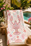 Pink Sea Motif Patterned 70X150 Beach Towel - 4