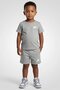 Toddlers Boy 2 Pcs Embroidered Logo T-shirt And Shorts Set, Grey