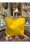 Duck Linen Cotton Fabric Figured Yellow Snap Fastener Picnic Bag Beach Bag Baby Bag Daily Bag - 4