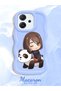 Oppo Reno 14F Compatible Case Camera Protector Blue Silicone Couple Phone Case Panda Pattern - 2