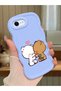 iPhone 7 Compatible Case Camera Protector Blue Silicone Couple Phone Case Cute Pattern