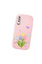 Samsung Galaxy A50 Compatible Case Camera Protective Pink Silicone Couple Phone Case with Floral Pattern - 3