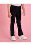 Girls Black Rib Flared Leggings
