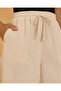 Women Beige Linen Flared Wideleg Trousers - 4