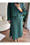 Emerald Green Crop Shirt Long Modal Dress Set - El51153 - 4