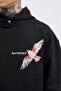 Men's Embroidery Bird Hooded Sweatshirt Black - 3