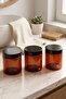 Set of 3 Retro Labelled Amber Bathroom Organizer Cotton Pads Makeup and Cotton Swab Box - 6