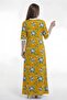 Women's Mustard Cotton Floral Homewear Dress - 3
