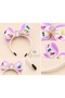 Shiny Mermaid Patterned Lilac Bow Girl's Crown with Large Ribbon Princess Hair Crown - 3