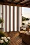 Brown Cream-Balcony Curtain with Enxboy Option and Laces, Rainproof