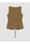 Nevavm Women's Classic Vest with Belted Waist in Linen Blend - 2