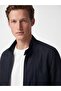 Southblue Navy Blue Regular Fit High Collar Men's Jacket - 3