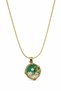 Yellow Color Leaf and Pearl Detailed Round Necklace - Stylish and Elegant Design