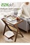 Rattan Side Table Boho NightStand Mid Century Modern End Table Glass Bedside Table Small End Tables - 4