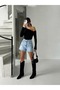 Ice Cream Color Side Striped Short/ Mini Denim/Jeans Shorts - 2