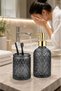 Alaçatı 2Nd Glass Liquid Soap Dispenser & Glass Toothbrush Holder Smoked |   Decorative Bathroom Accessory Bathroom Organizer Home Hotel Premium Glass Bathroom Organizer Decorative Stylish Gift Glass Home Decor Luxury Bathroom - 5