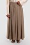 Pilikaşe Detailed Elastic Tensel Skirt Mink - 6