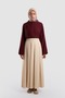 Pilikaşe Detailed Elastic Tensel Skirt Ecru - 2