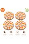 Retro Daisy Patterned Set of 4 Wooden Mdf Coasters |   3 mm Uv Printed Decorative Coffee Tea Coaster