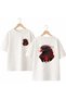 Keskin Kartal Red Back and Front Chest Printed 100% Cotton Oversize Loose Regular Fit Crew Neck T-Shirt
