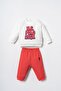 Baby Boy Printed White Long Sleeve Pajama Set Usb3173-C-V1