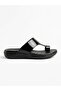 Artı-Artı020-5001-08 Black Patent Leather Slippers with Orthopedic Heel Spur Function - 5