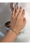S-Harf Detail Zircon Stone Women's Steel Bracelet - 2