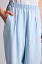Barrel Fit High Waist Cropped Flowy Fabric Light Blue Pants H1937Ax26Hs - 5