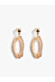 Large Size Stone Detailed Earrings with Dangle