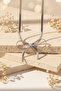 Modern Flat Snake Chain Bow Detailed Metallic Gray Steel Necklace - 2